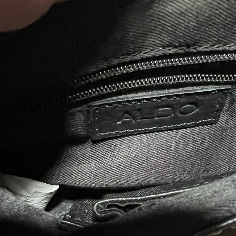 Aldo Black Leather Studded Women's Bag